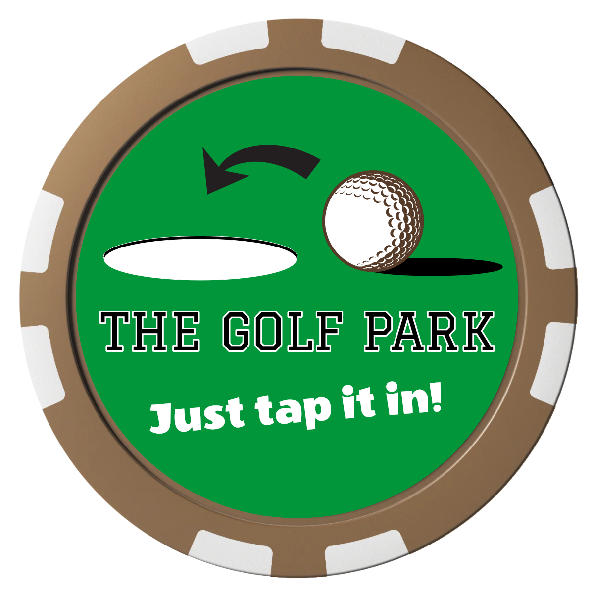 Golf Slogan Composite Poker Chips - Brown / 8 Stripe - Front