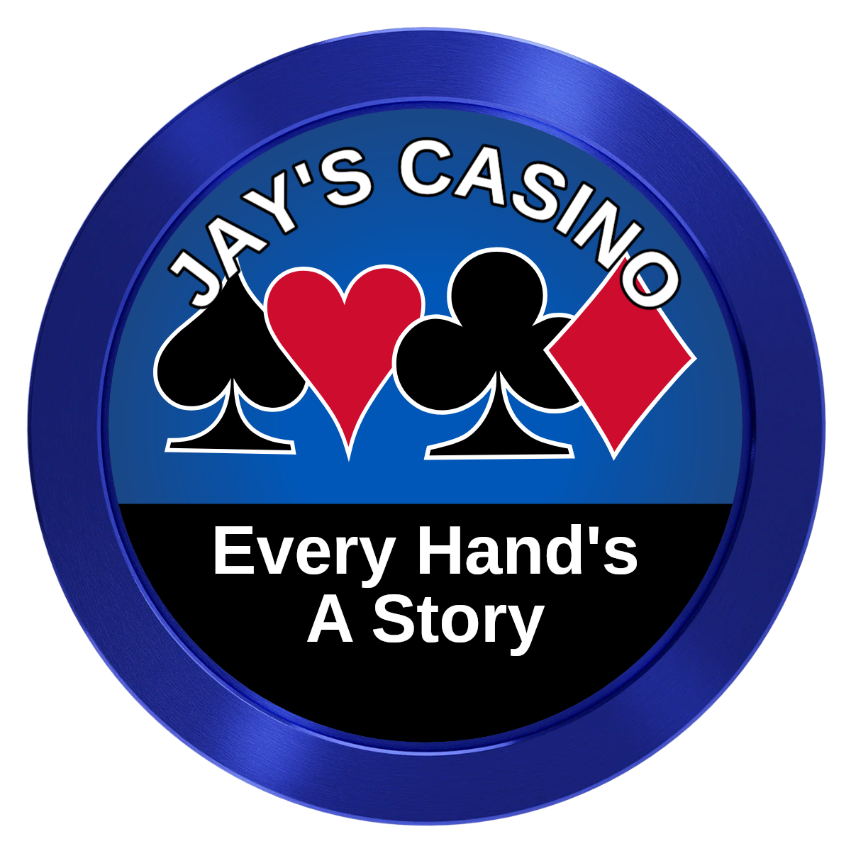 Jay's Casino Aluminum Poker Card Guards - Blue - Front