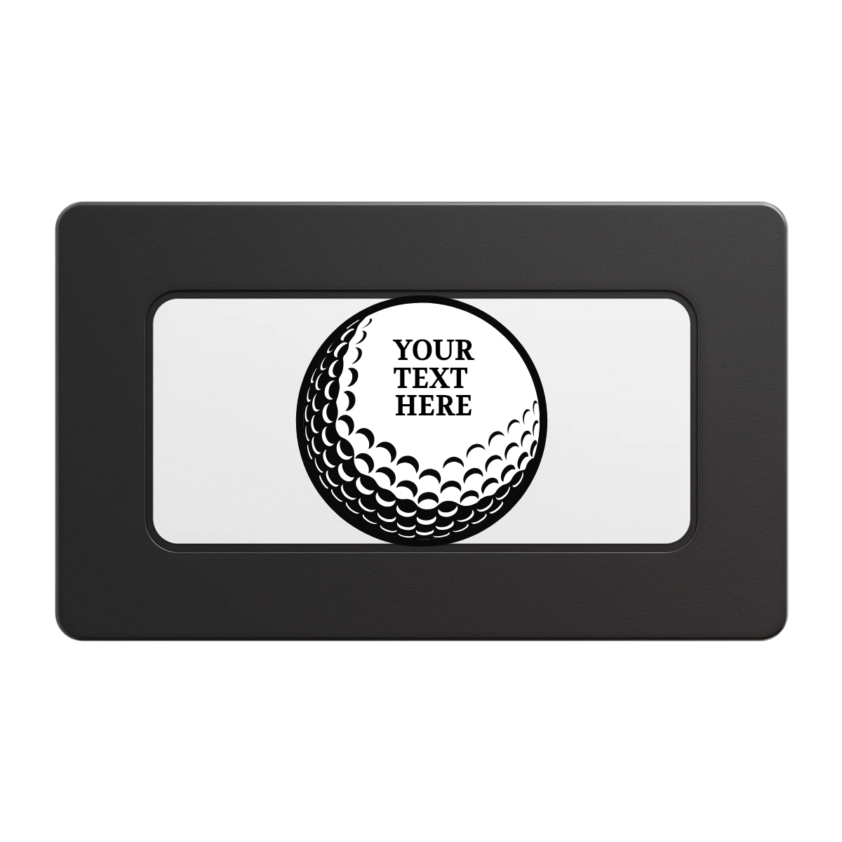 Hole In One Rectangular Poker Chip Plaques - Black - Front