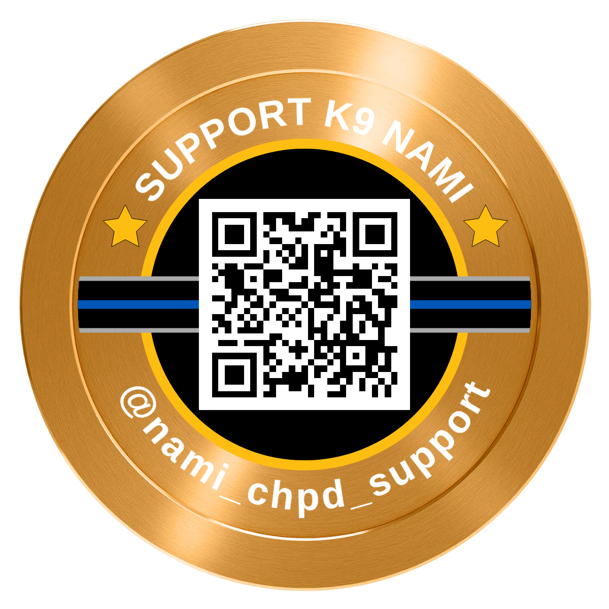 Police Department K9 #02 Aluminum Poker Chips - Gold - Back