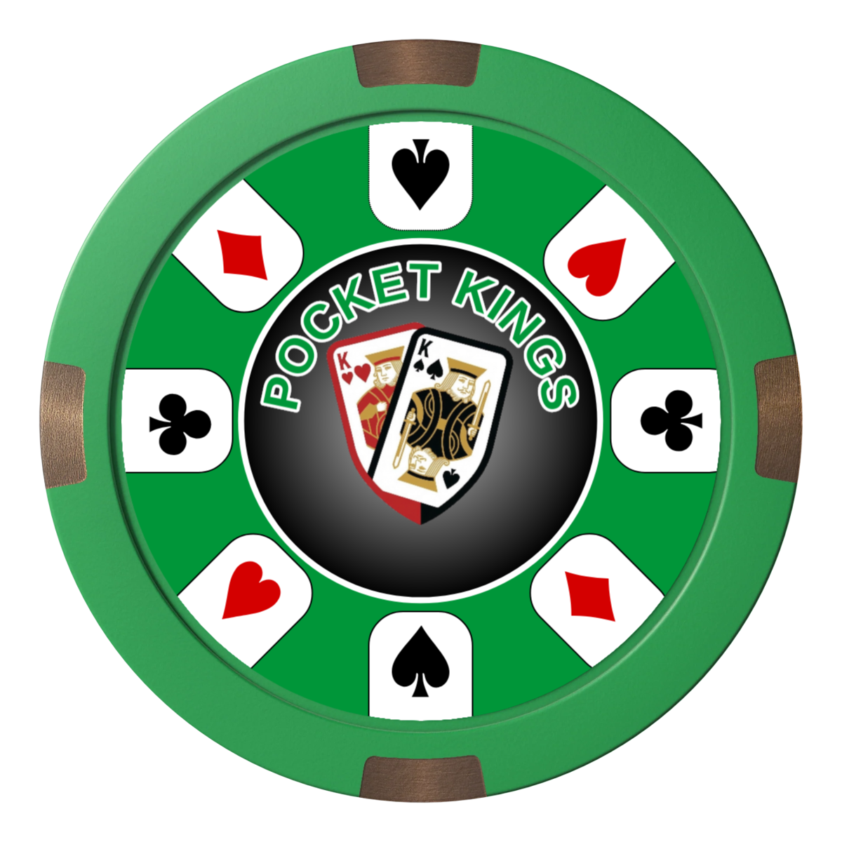 Pocket Kings Composite & Metal Hybrid Poker Card Protectors - Green - Back