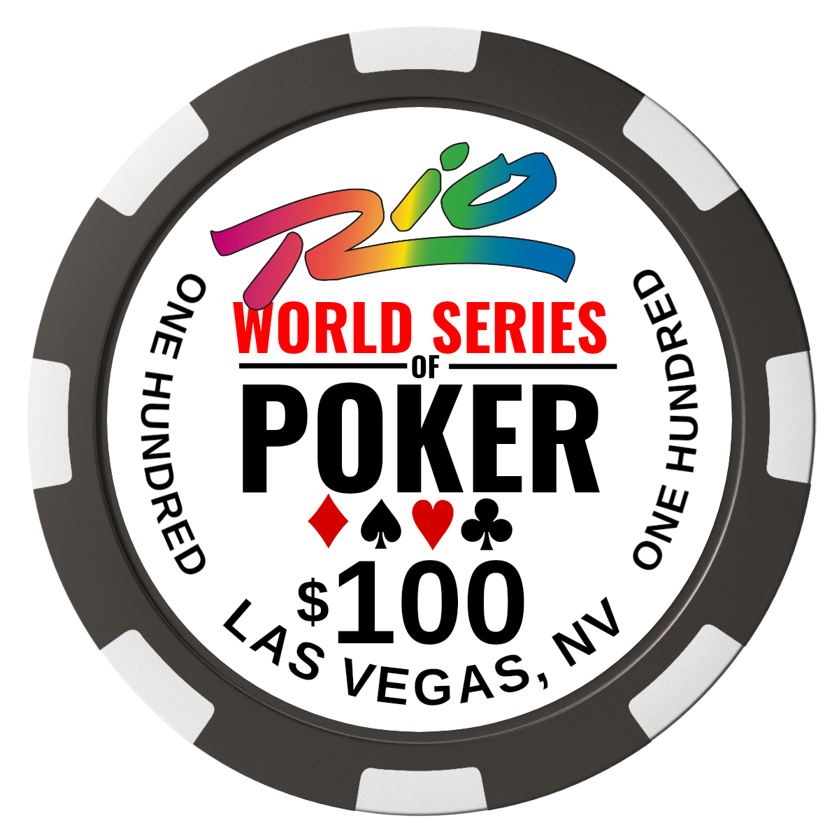 WSOP Magnetic Composite Poker Chips - Black / 8 Spot - Back