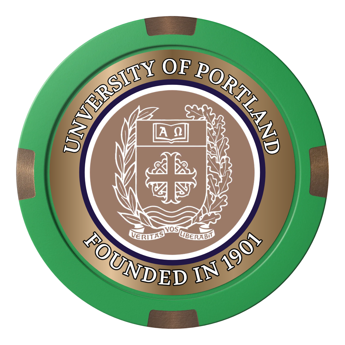 Air Force ROTC Det 695 Composite & Metal Hybrid Poker Chips - Green - Back