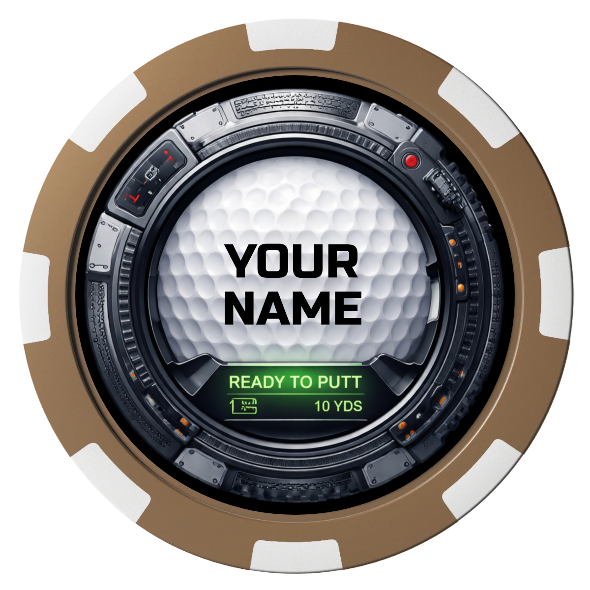 Auto Marked IV Composite Poker Chips - Brown / 8 Spot - Front