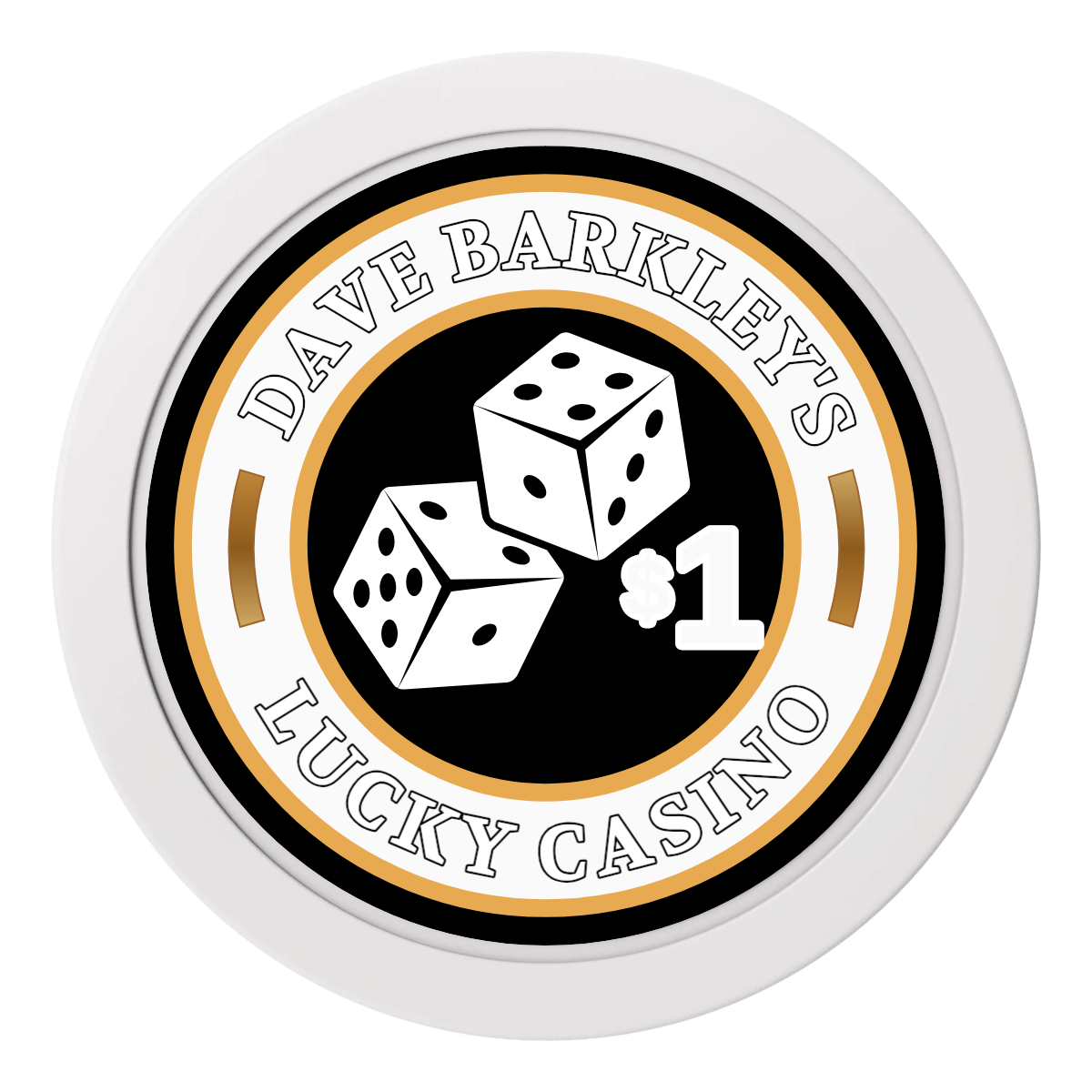 Dave's Lucky Casino 2" Oversized Poker Chips - White - Back