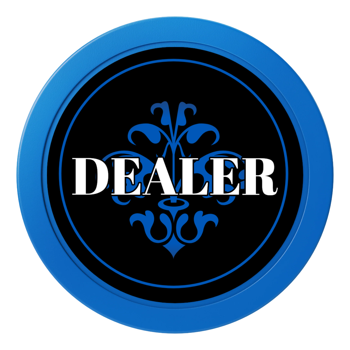 Gothic Revival 2" Composite Dealer Button - Blue - Front