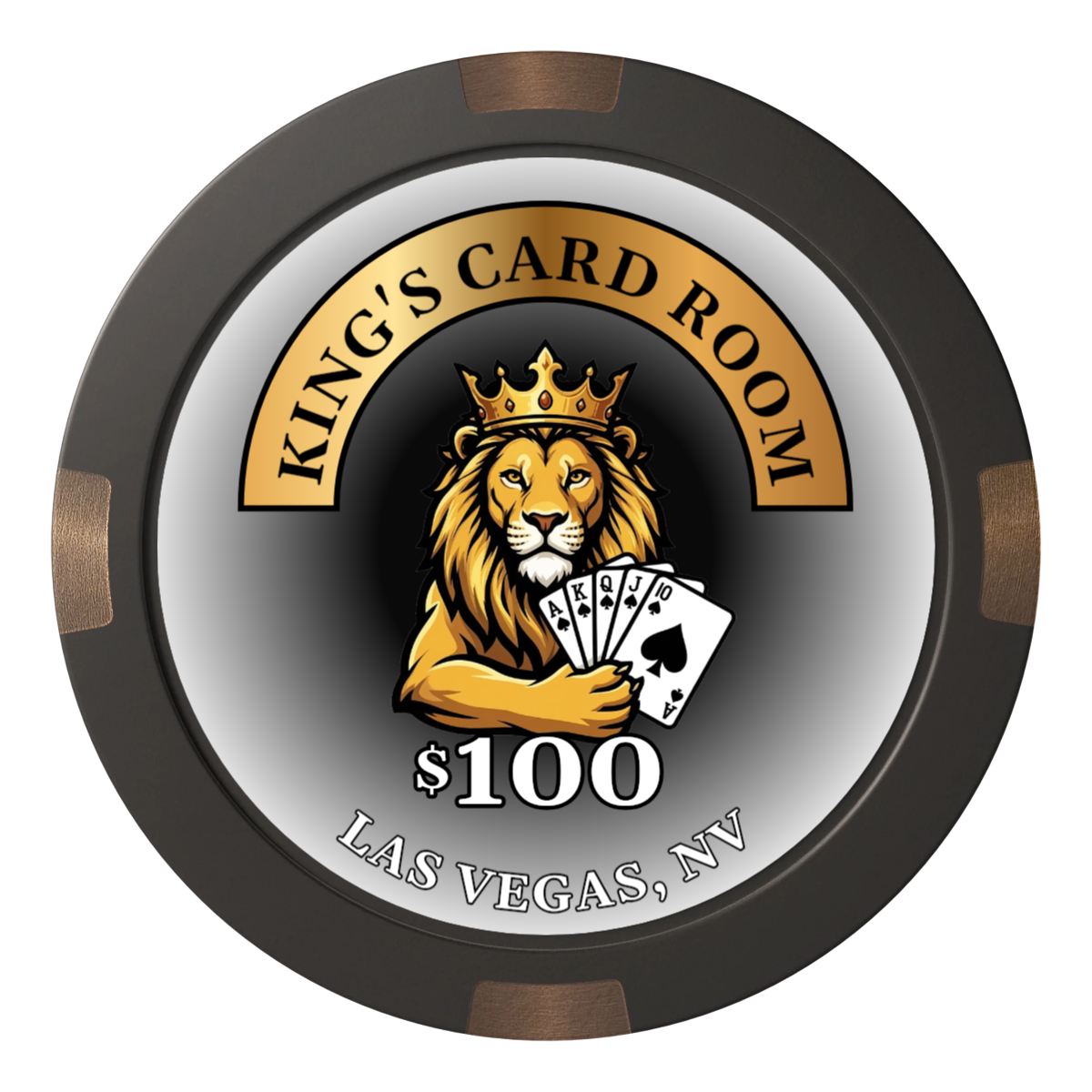 King's Card Room Composite & Metal Hybrid Poker Chips - Black - Back