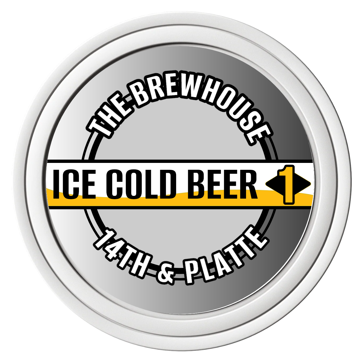 Ice Cold Beer Drink Token Composite Poker Chips - White / Solid - Front