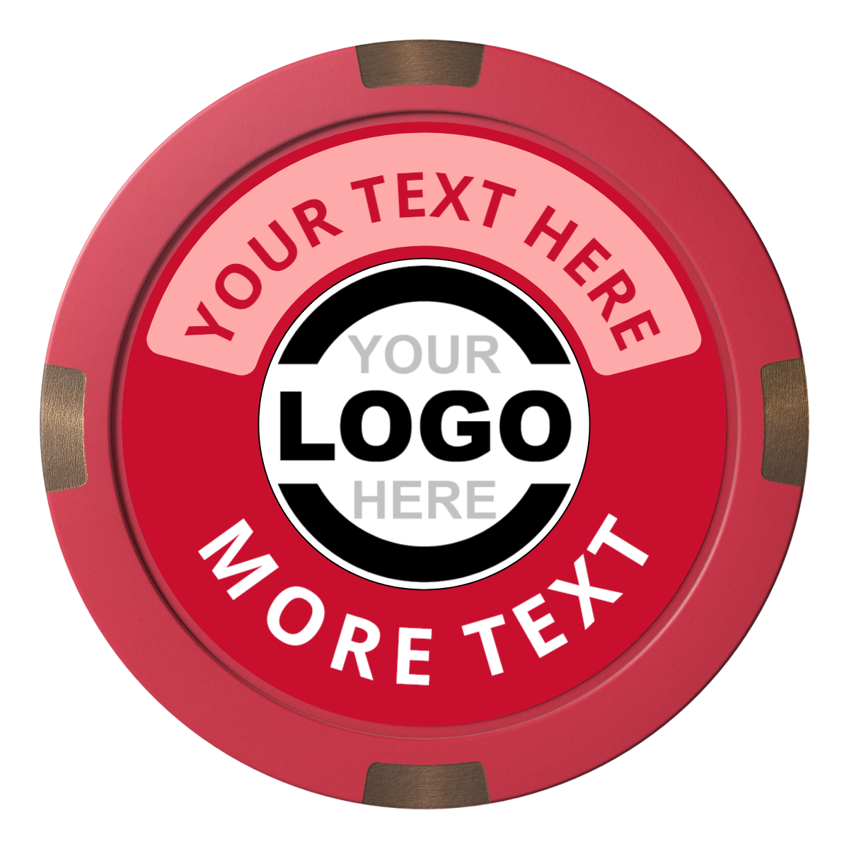 Two Tone Logo Composite & Metal Hybrid Poker Card Protectors - Red - Back