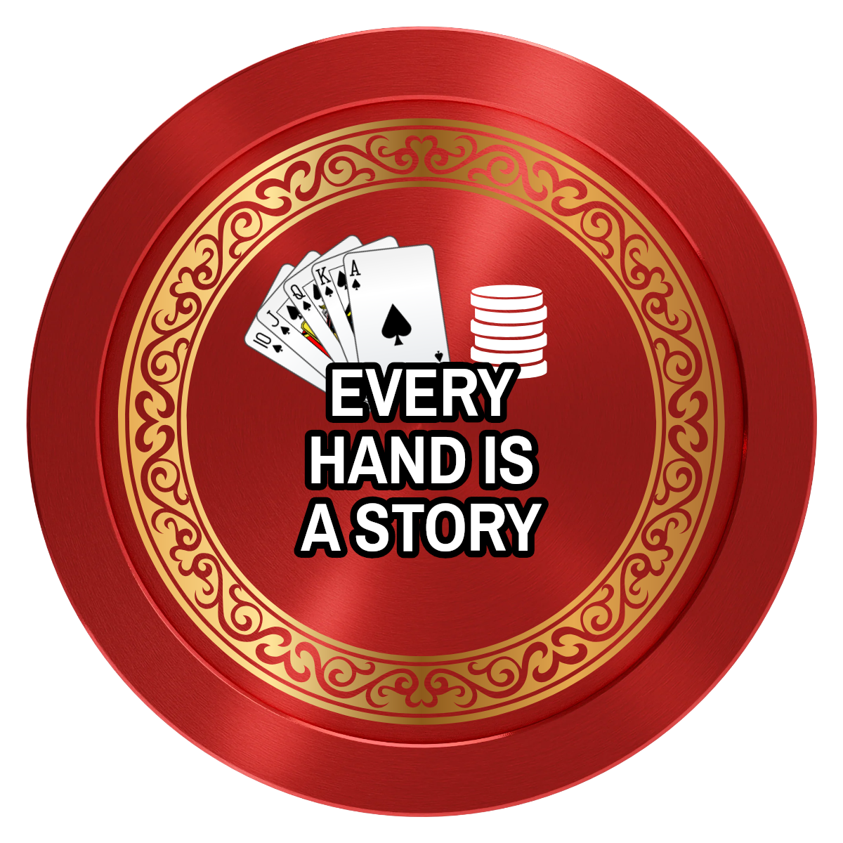 Ante Up Poker Room Aluminum Poker Card Guards - Red - Front