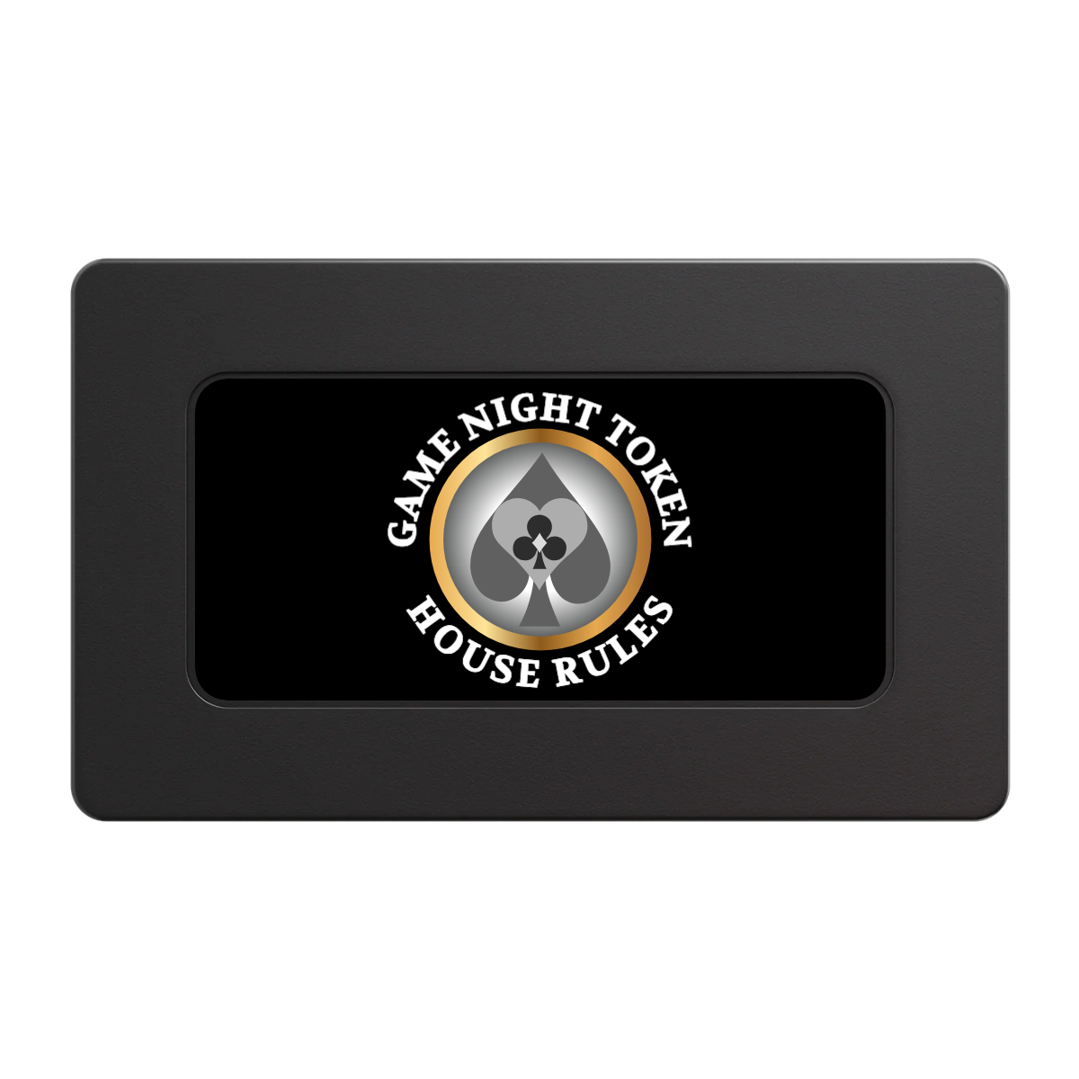 Stacked Suits Rectangular Poker Chip Plaques - Black - Front