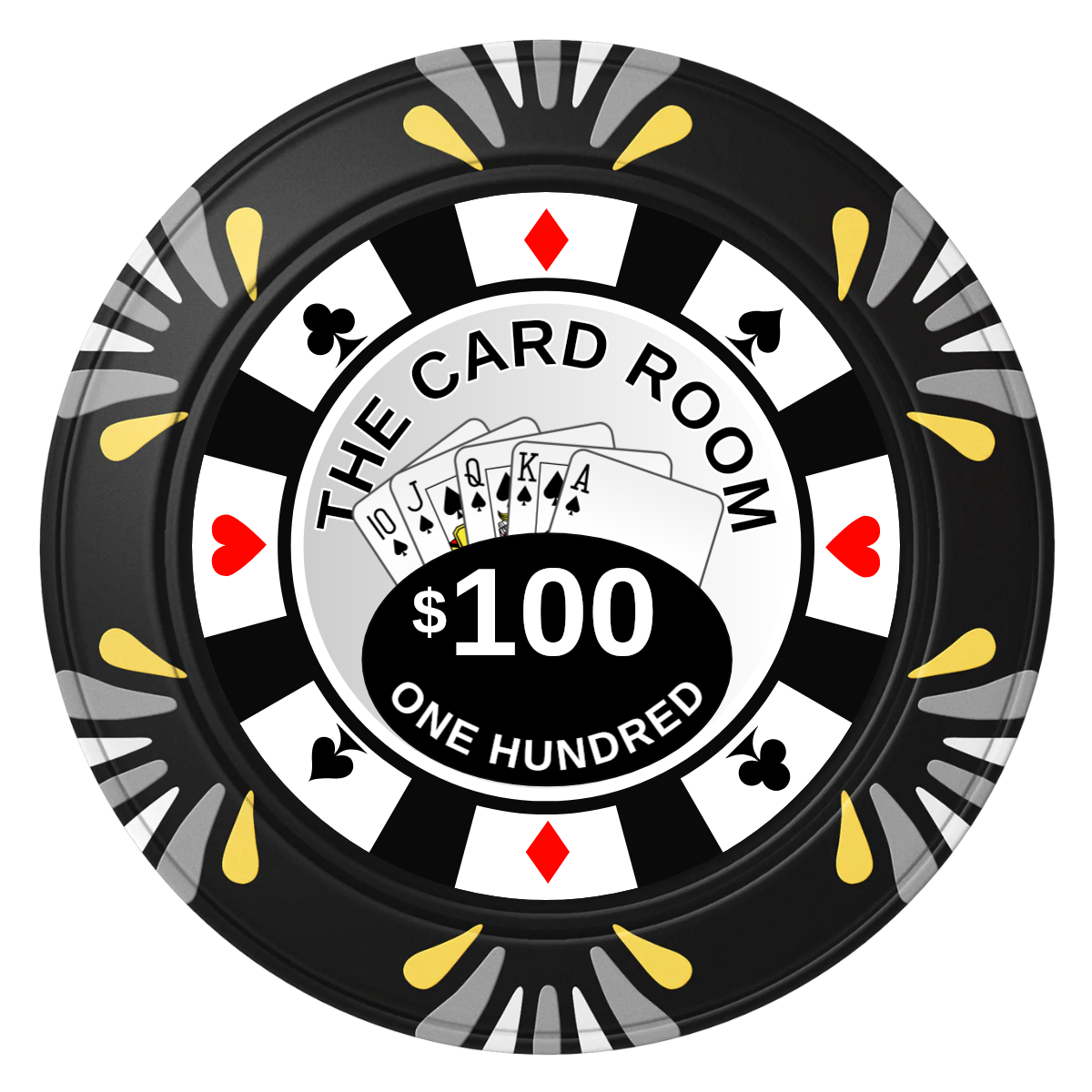 A Suitable Design Clay Poker Chips - Black / Macau / 40mm - Front