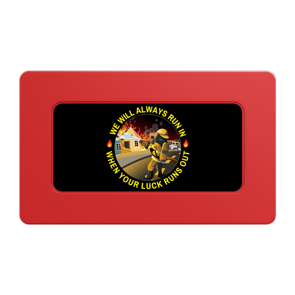 Firefighter Maltese Cross Rectangular Poker Chip Plaques - Red - Front