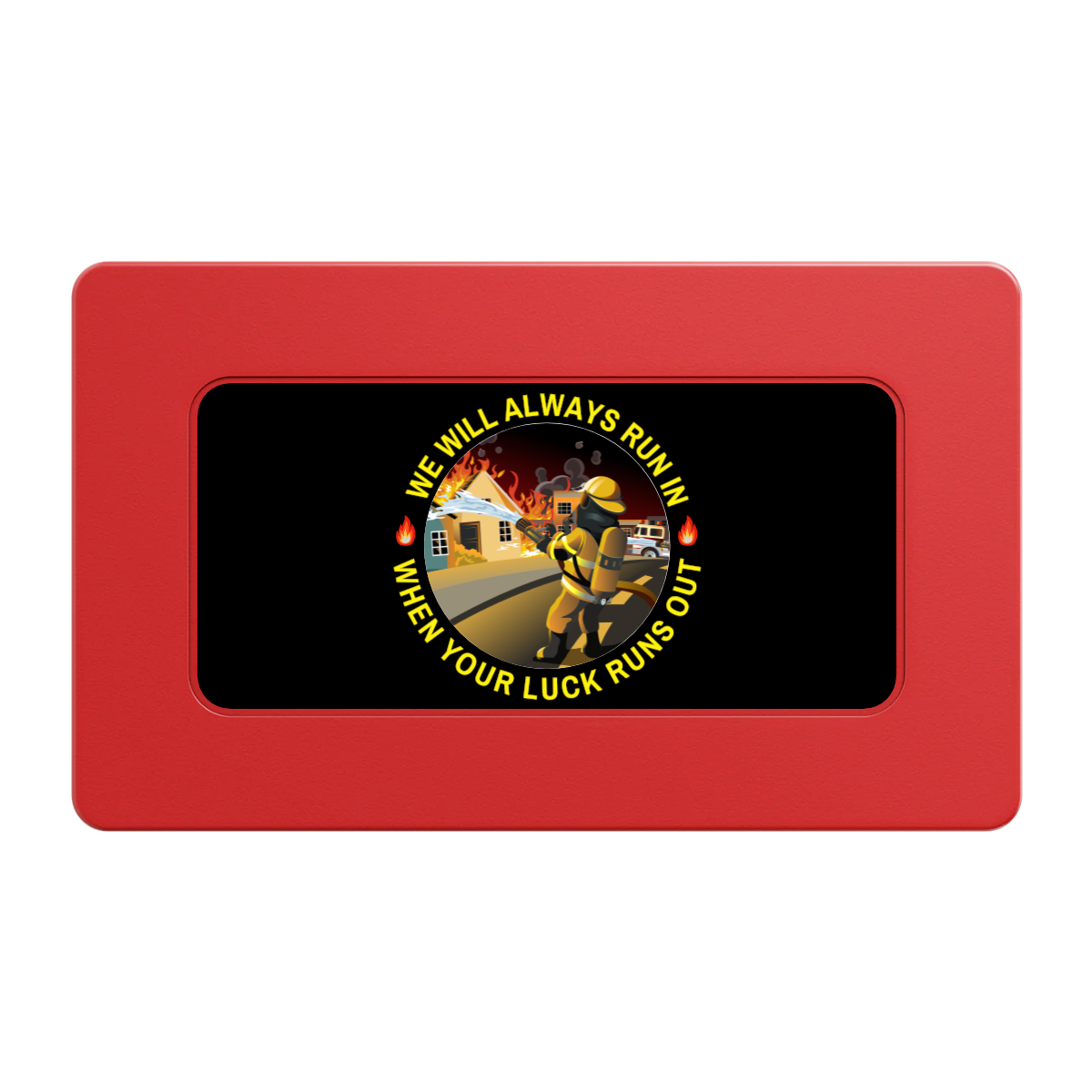 Firefighter Maltese Cross Rectangular Poker Chip Plaques - Red - Front
