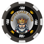 Kings Composite Poker Chips - Black / 8 Spot - Back