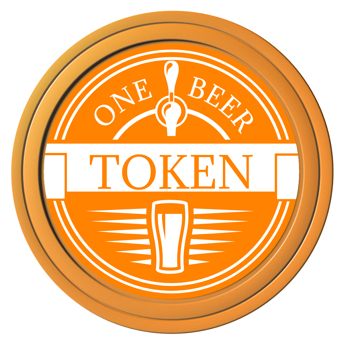 Tap Out Composite Poker Chips - Orange / Solid - Front