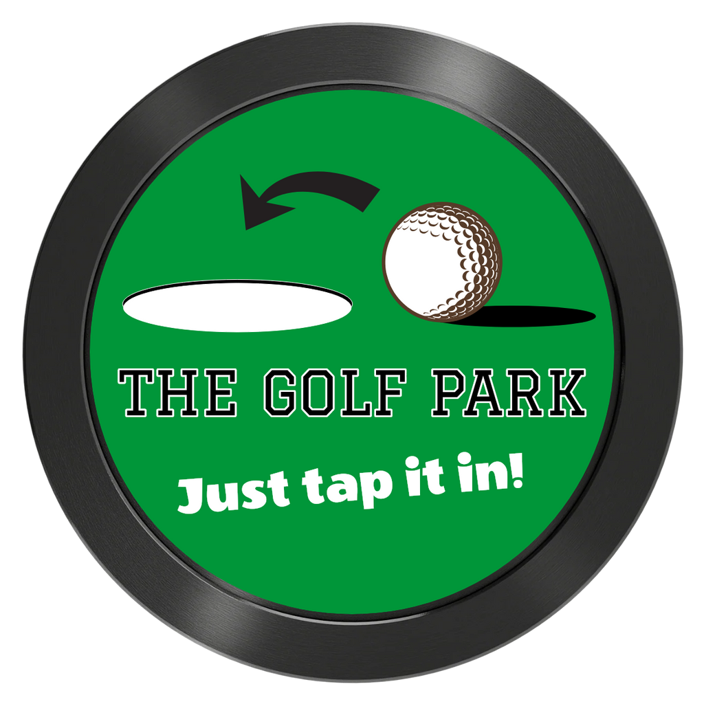 Golf Slogan Aluminum Poker Chips - Black - Front