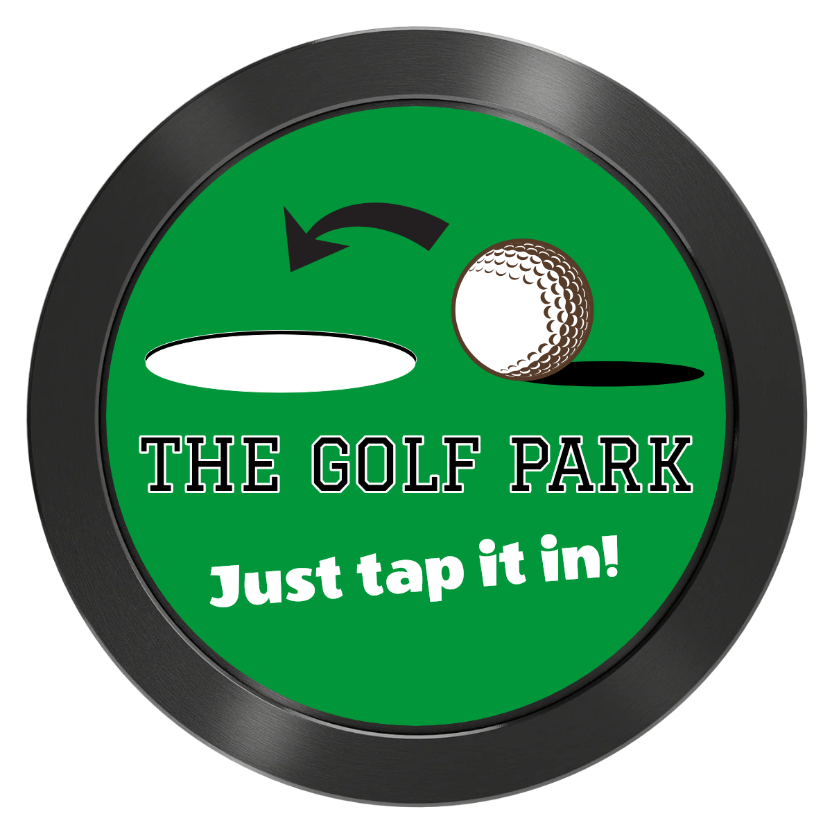 Golf Slogan Aluminum Poker Chips - Black - Front