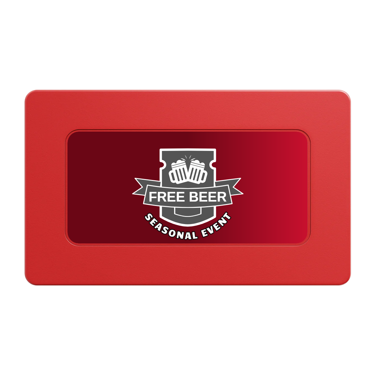 Craft Beer #001 Rectangular Poker Chip Plaques - Red - Front