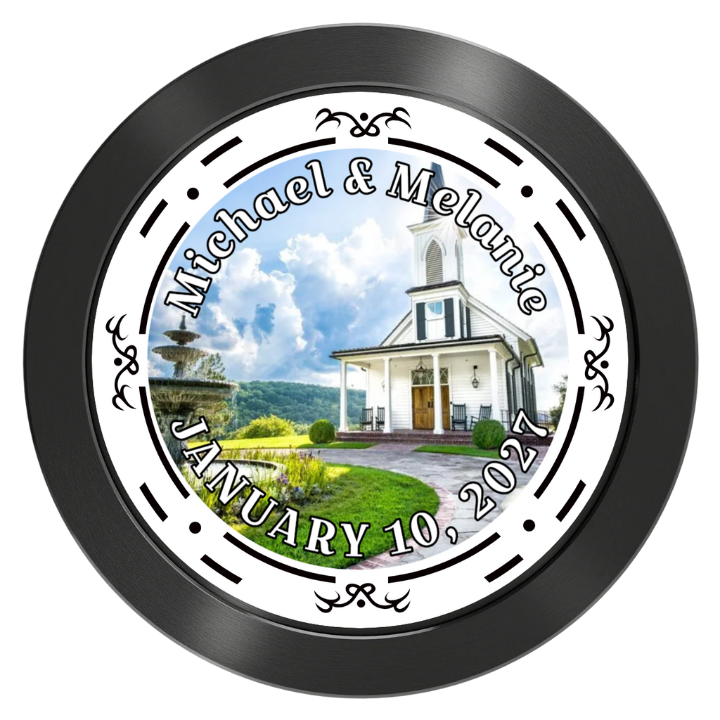 Save the Date Element Aluminum Poker Chips - Black - Back