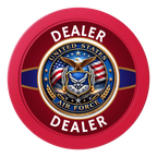 Air Force 2" Composite Dealer Button - Red - Front