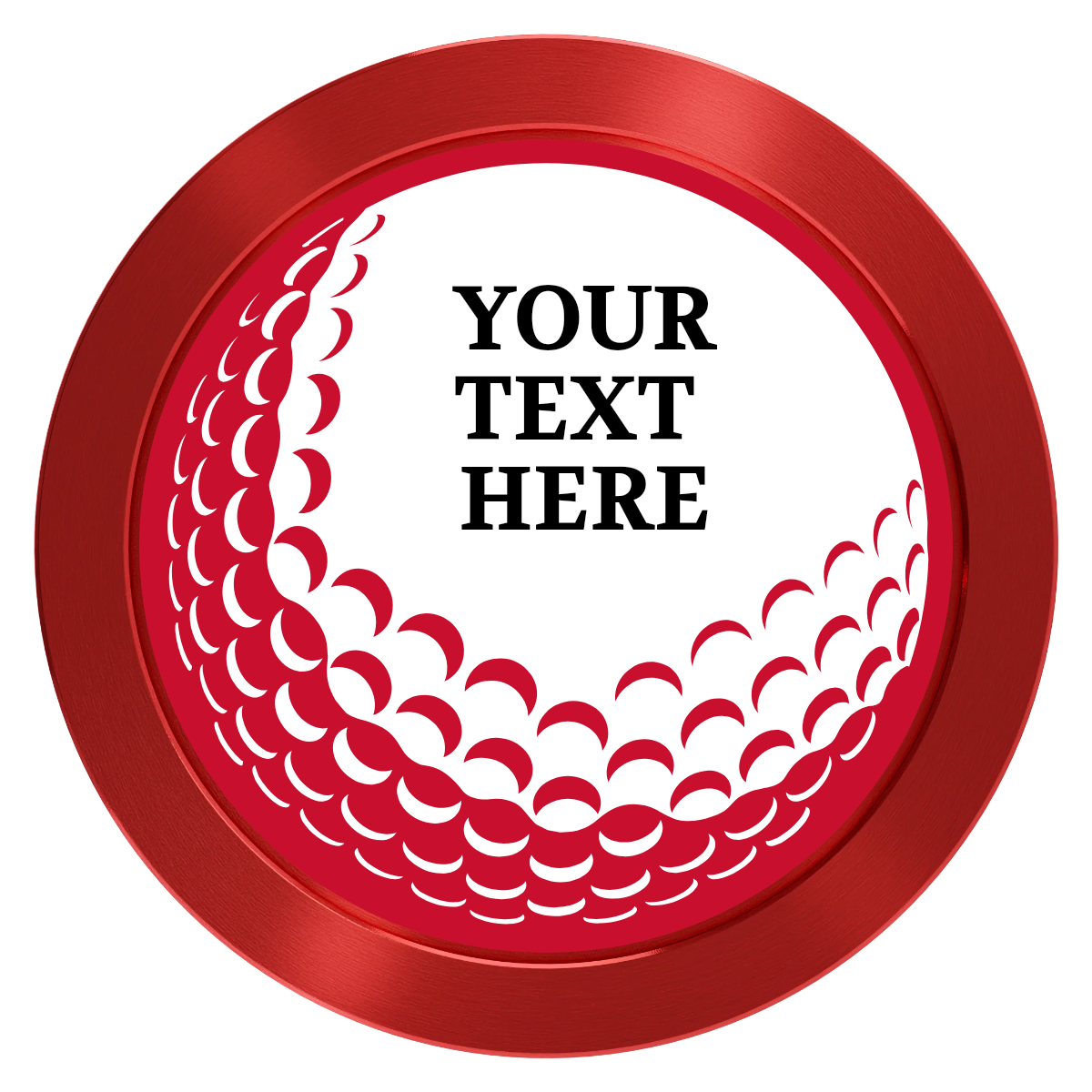 Hole In One Aluminum Poker Chips - Red - Front
