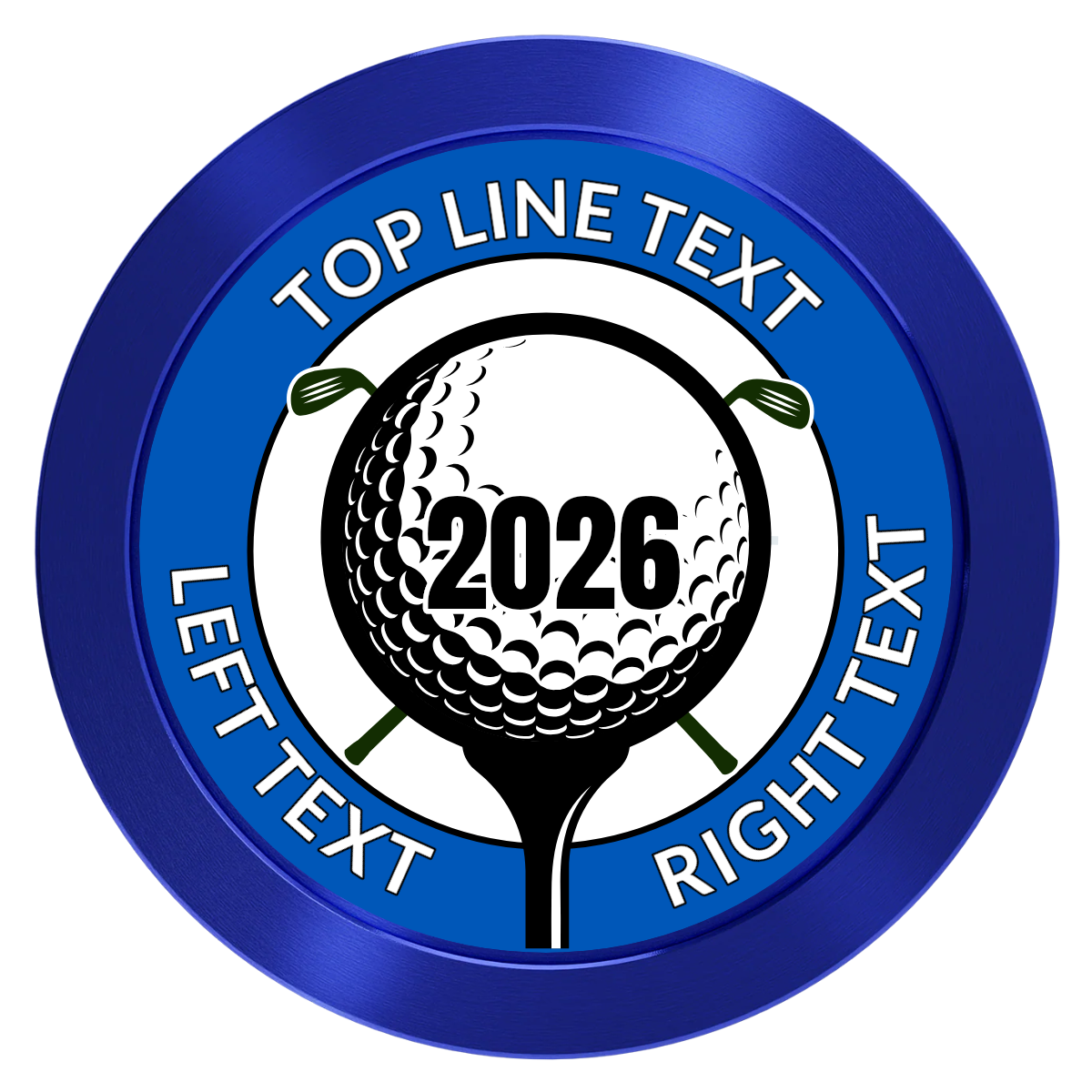 Tee it up Aluminum Poker Chips - Blue - Back