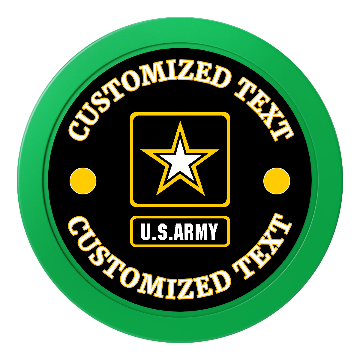 Army Strong 2" Oversized Poker Chips - Green - Back