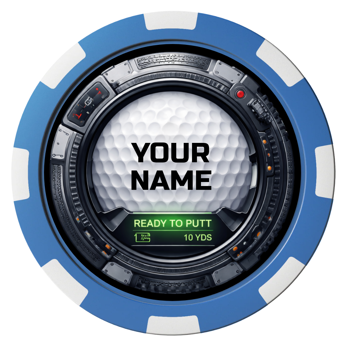 Auto Marked IV Composite Poker Chips - Blue / 8 Spot - Front