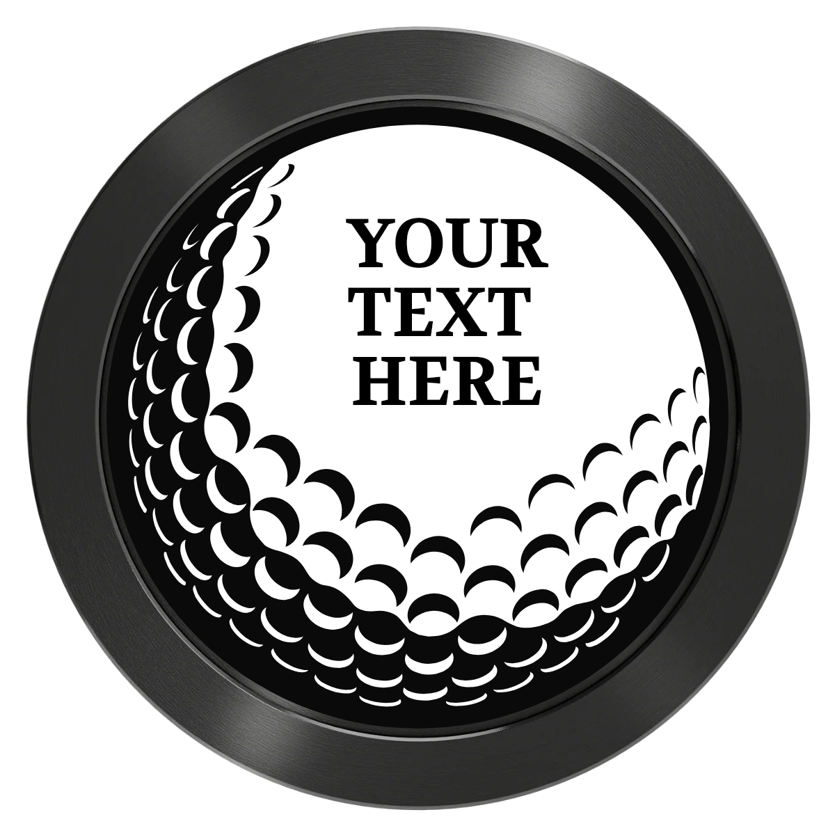 Hole In One Aluminum Poker Chips - Black - Back