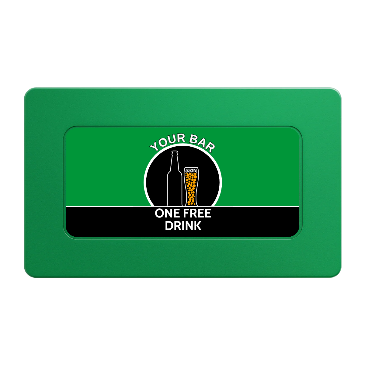 Beer and Glass Rectangular Poker Chip Plaques - Green - Front