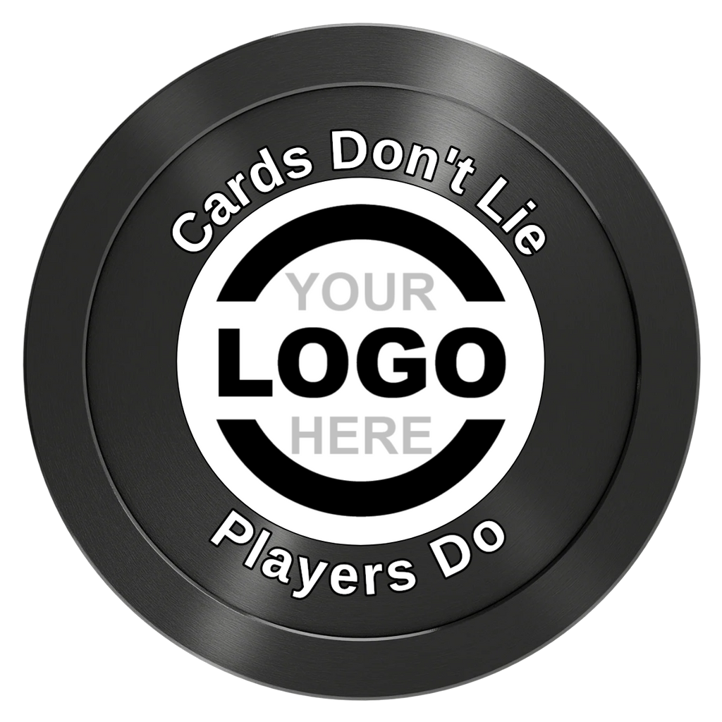 Branded Logo Aluminum Poker Card Guards - Black - Front