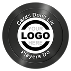 Branded Logo Aluminum Poker Card Guards - Black - Front