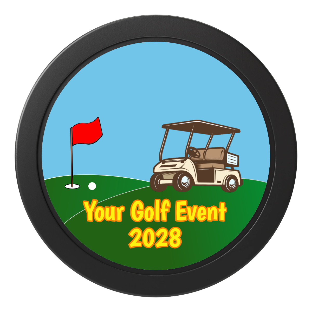 Going Golfing Today 2" Oversized Poker Chips - Black - Front
