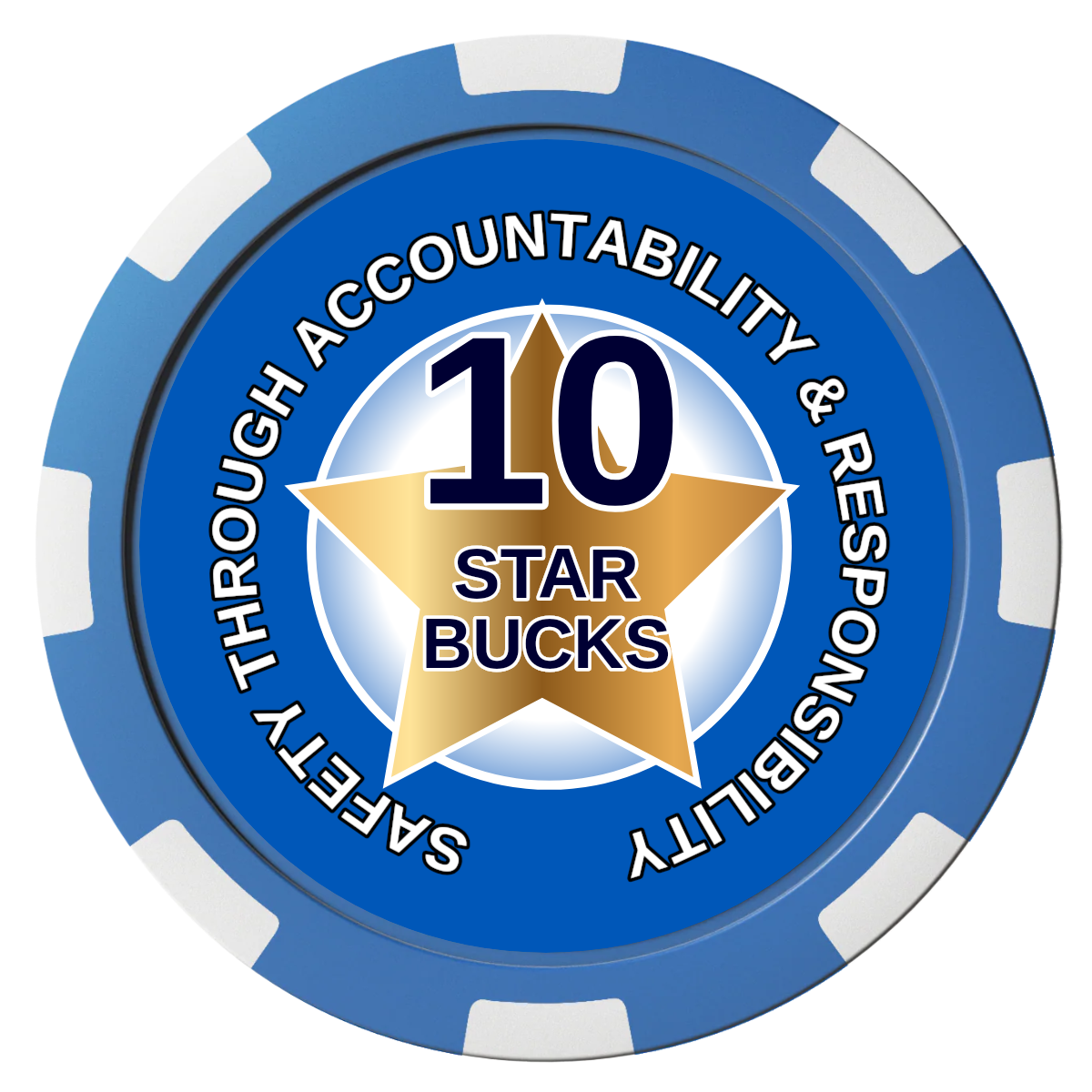 Safety Star Composite Poker Chips - Blue / 8 Spot - Front