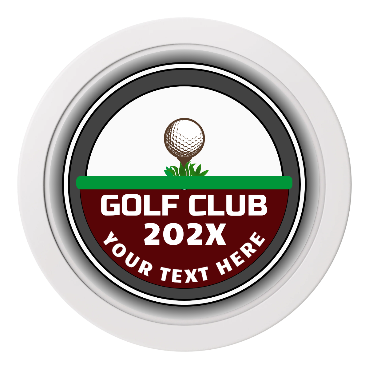 Teed Up 2" Oversized Poker Chips - White - Front