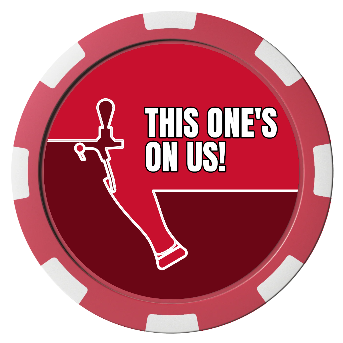 I'd Tap That Magnetic Composite Poker Chips - Red / 8 Spot - Back