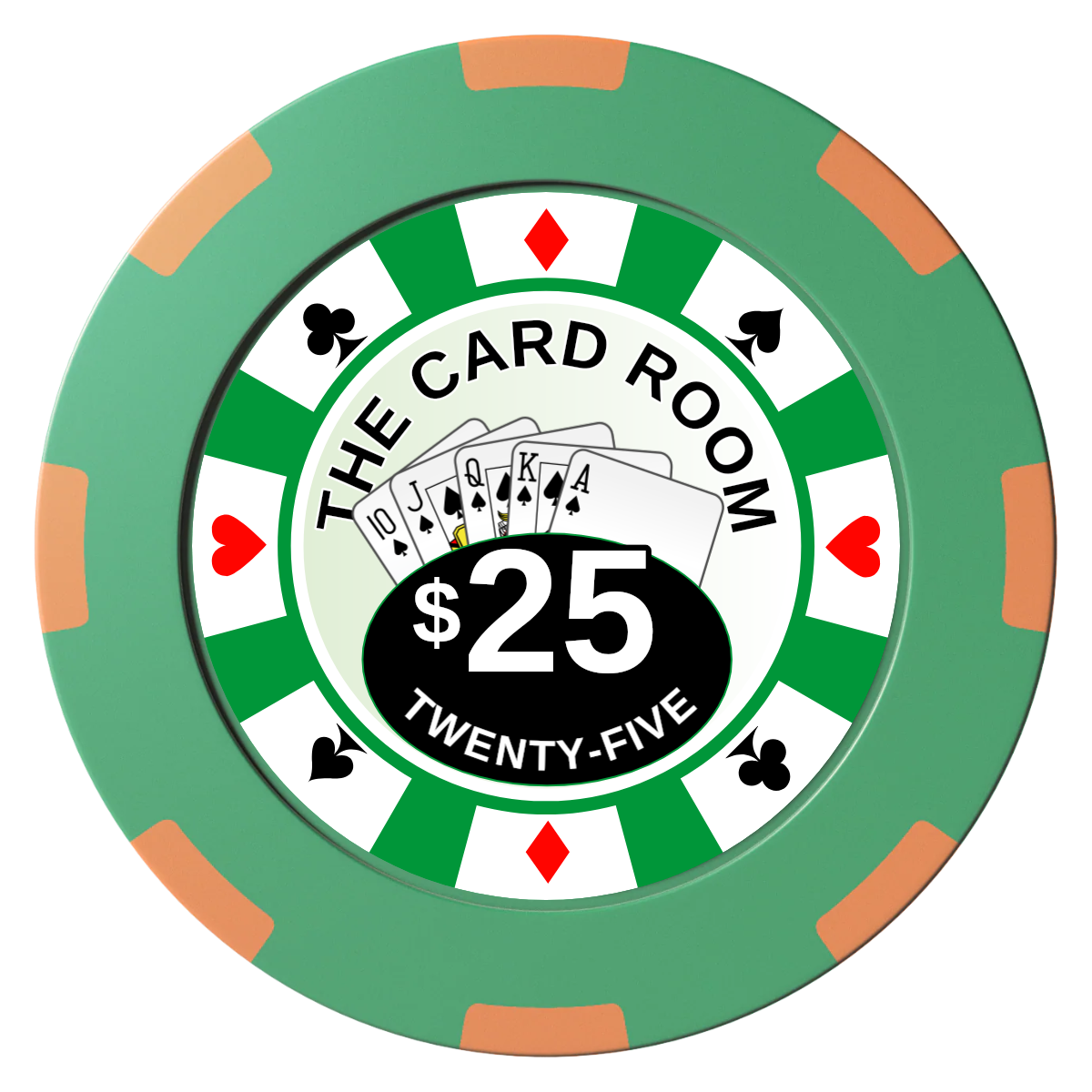 A Suitable Design Clay Poker Chips - Green / 8 Spot (2 Tone) / 40mm - Back