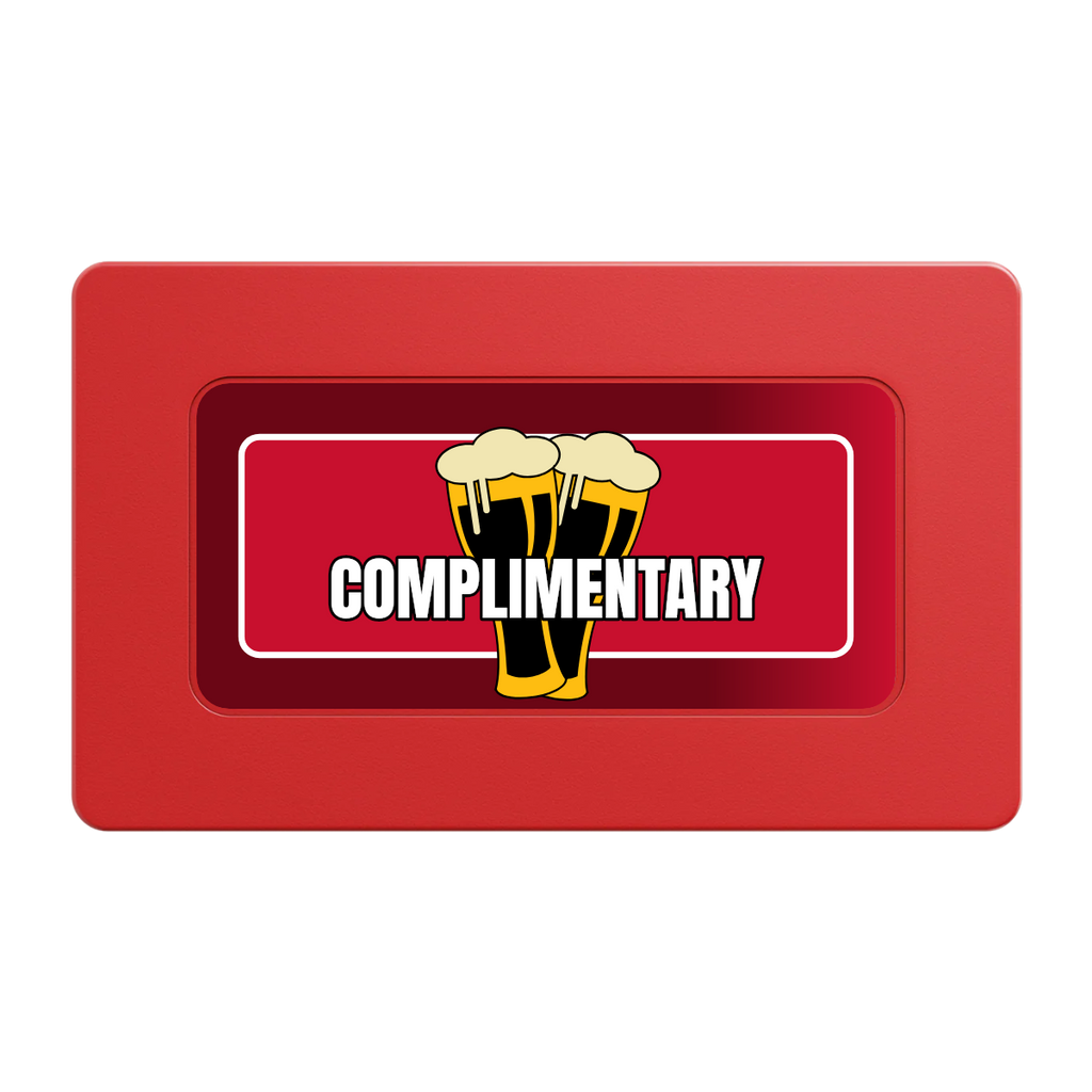 Double Pint 2 Rectangular Poker Chip Plaques - Red - Back