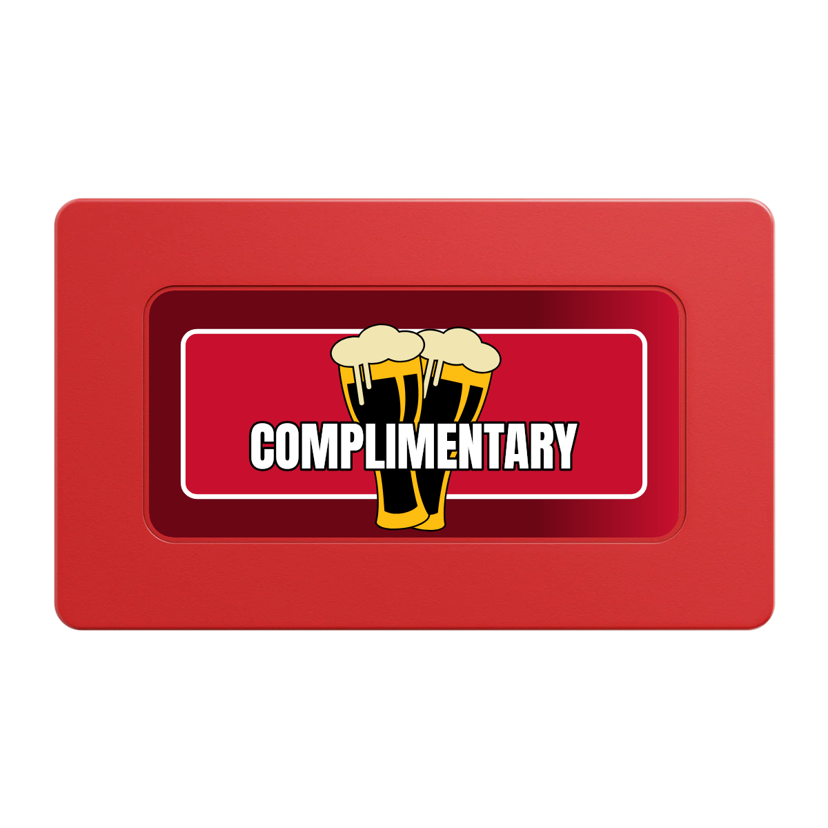 Double Pint 2 Rectangular Poker Chip Plaques - Red - Back