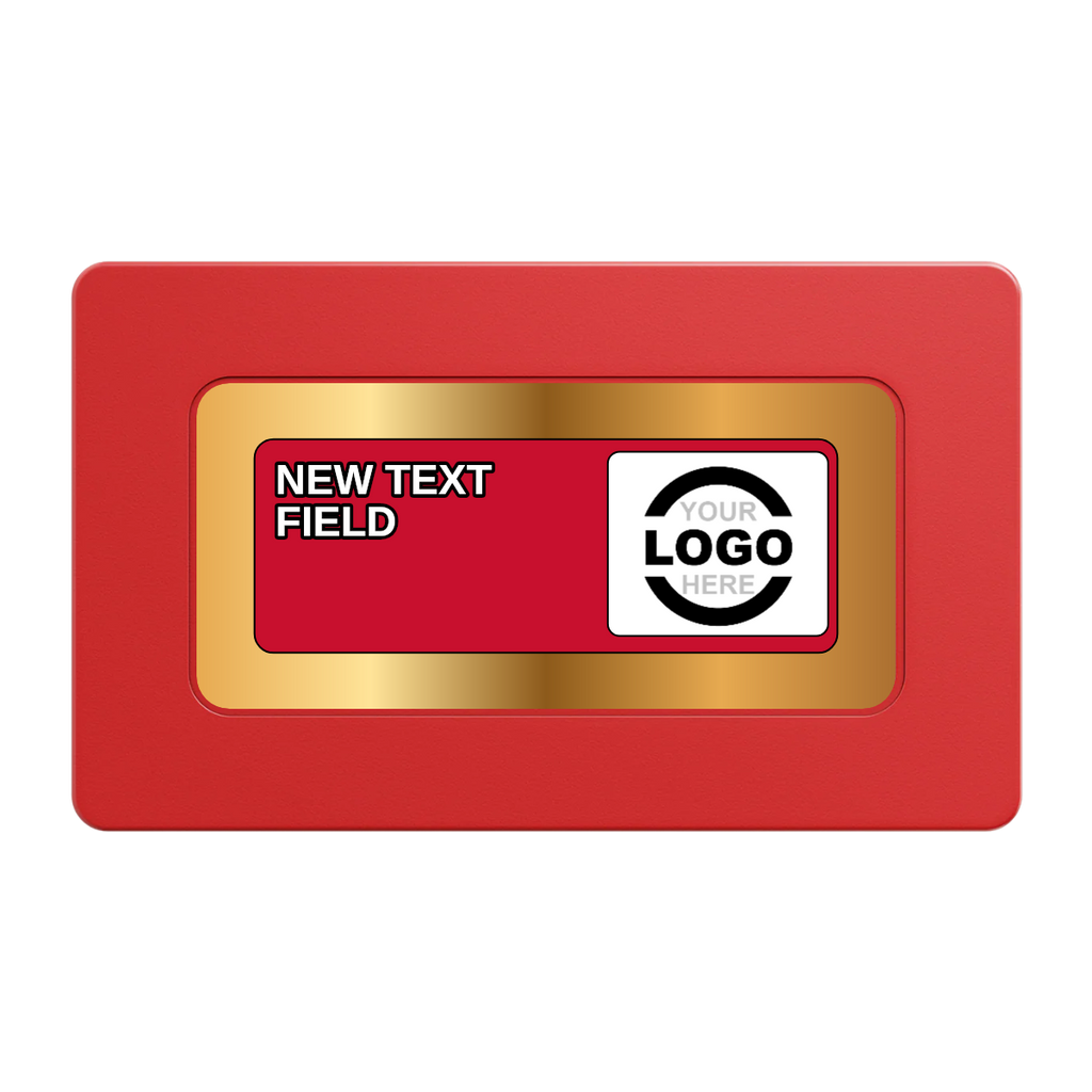 Simple Gold Ring Rectangular Poker Chip Plaques - Red - Front