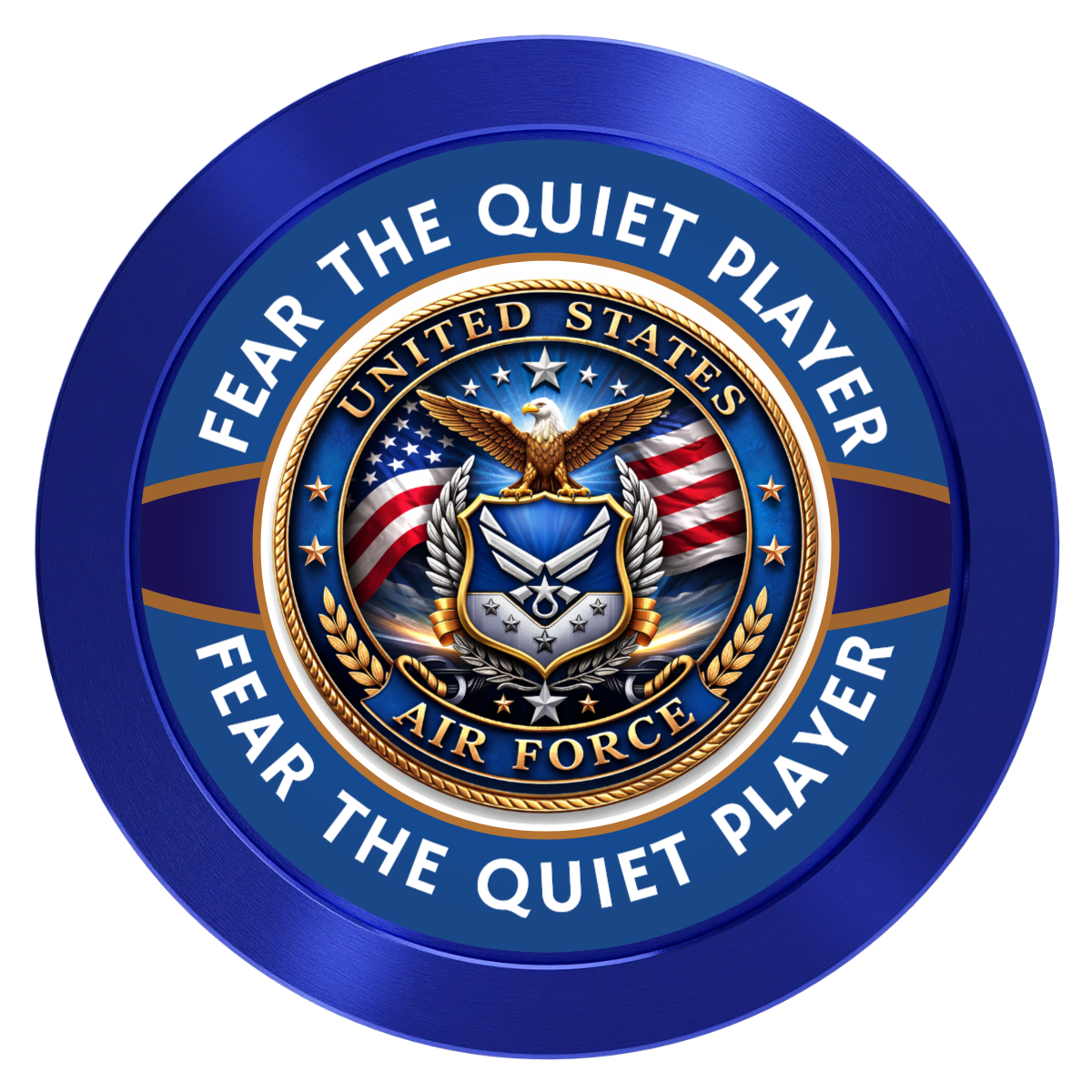 Air Force Aluminum Poker Card Guards - Blue - Front