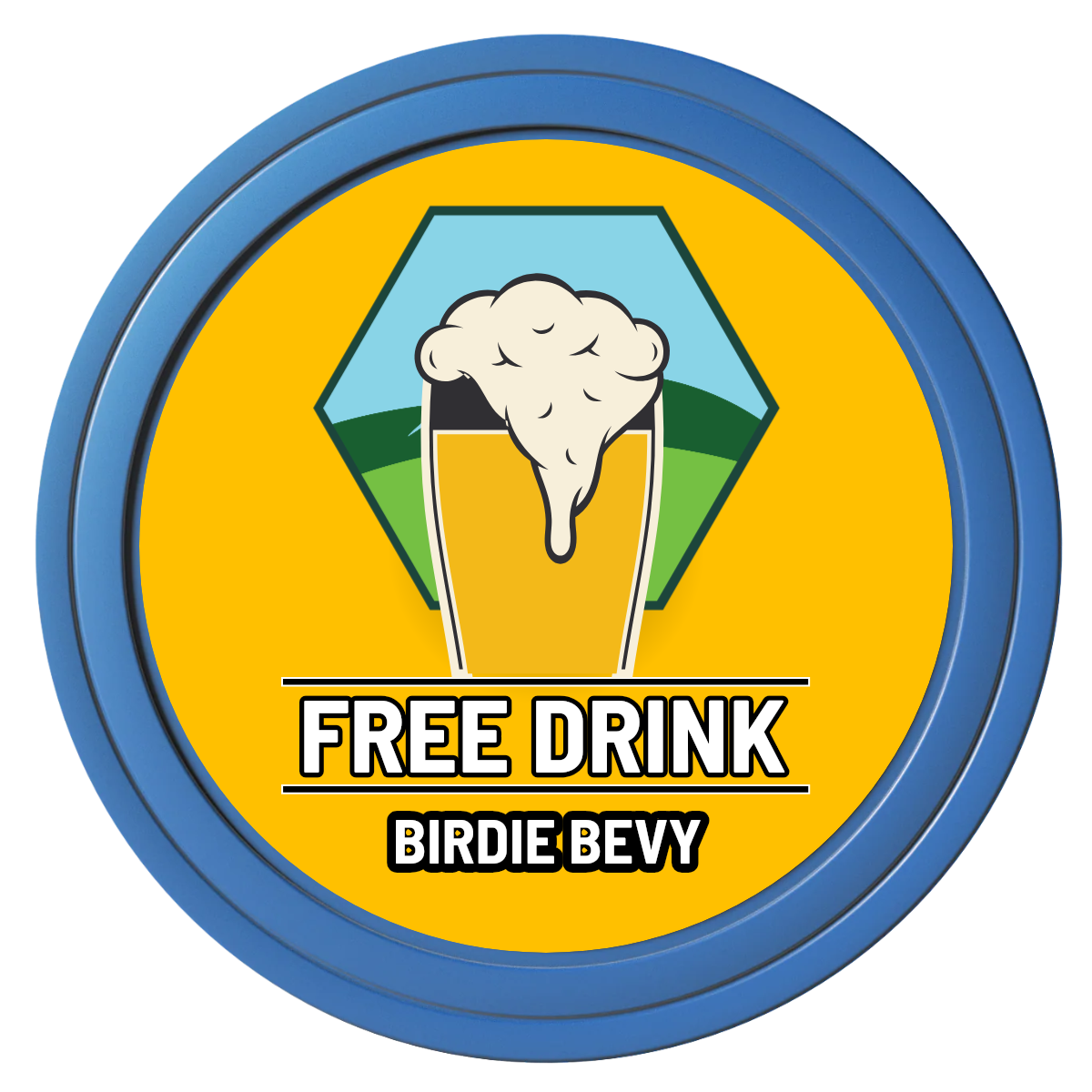 Birdy Bevy Composite Poker Chips - Blue / Solid - Back