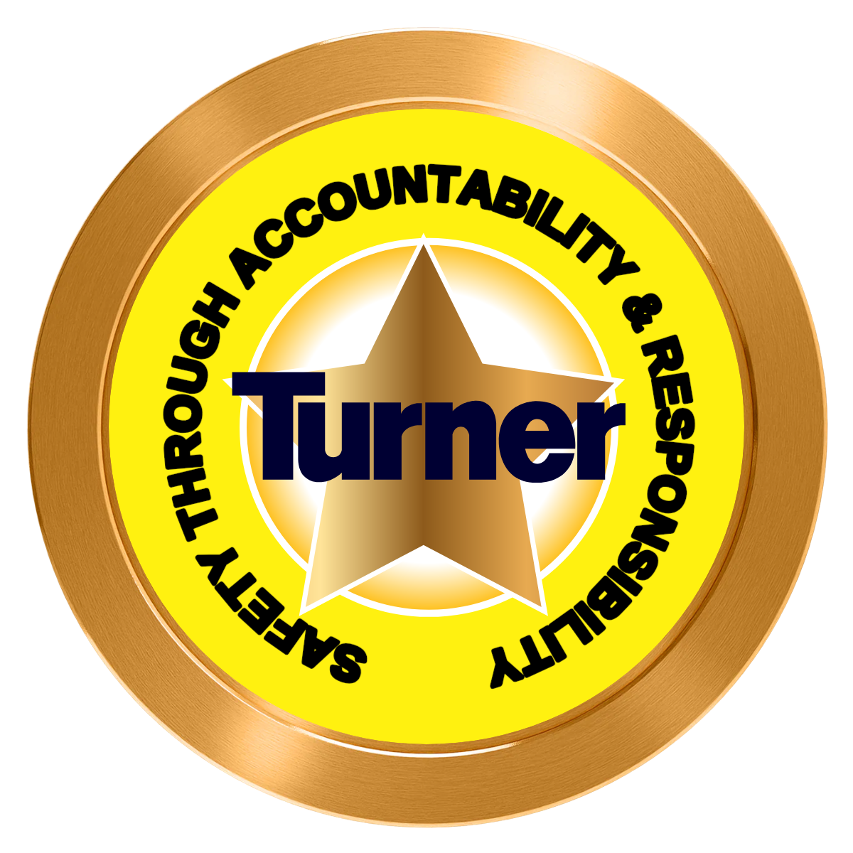 Safety Star Aluminum Poker Chips - Gold - Back