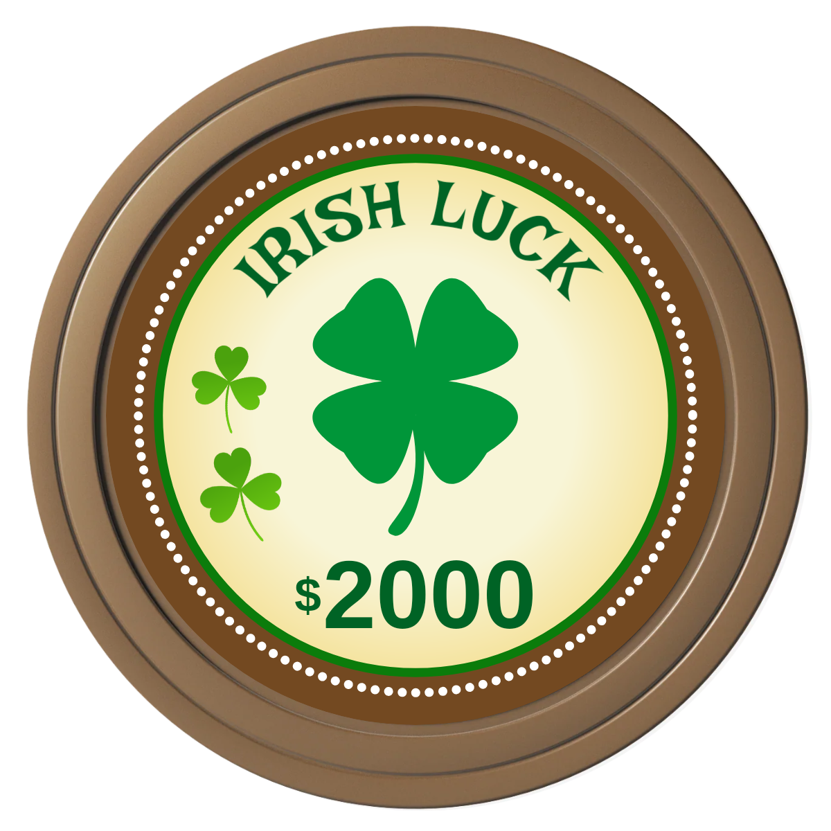 Irish Luck Composite Poker Chips - Brown / Solid - Front