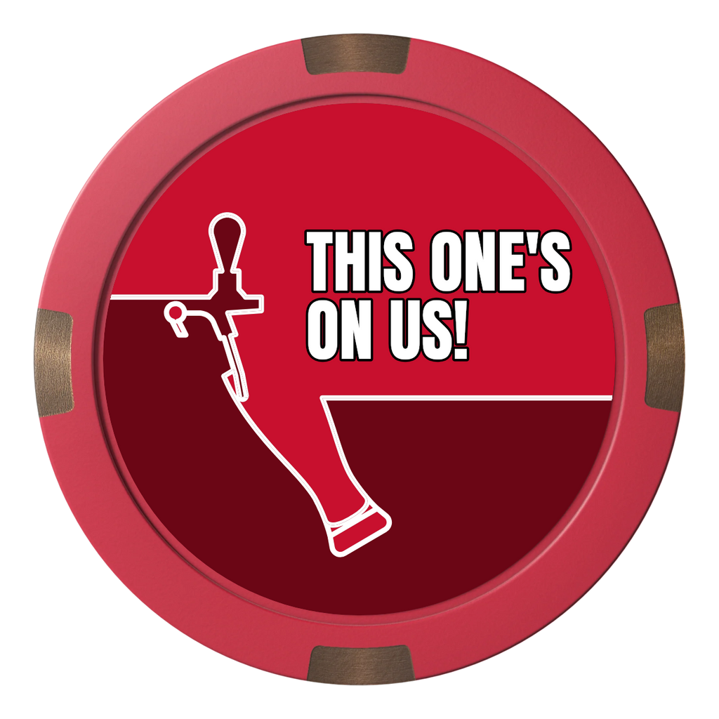 I'd Tap That Composite & Metal Hybrid Poker Chips - Red - Front