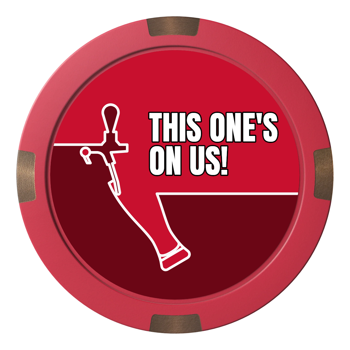 I'd Tap That Composite & Metal Hybrid Poker Chips - Red - Front
