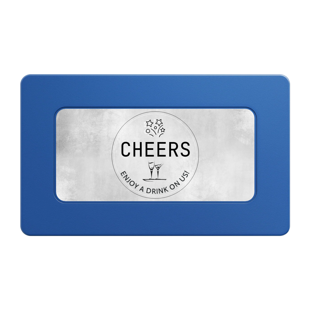 Chique Wedding Token Rectangular Poker Chip Plaques - Blue - Front