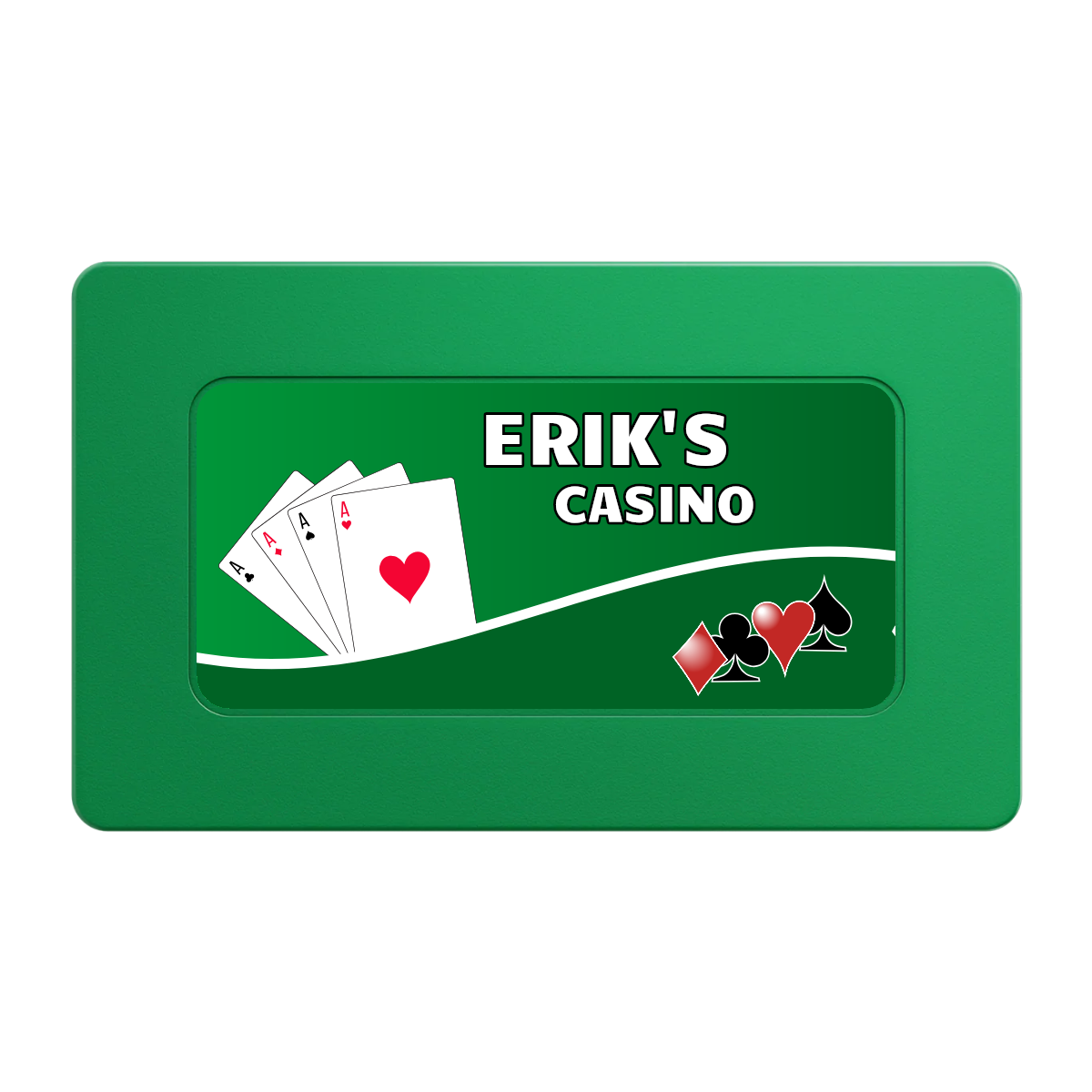 Erik's Casino Rectangular Poker Chip Plaques - Green - Back