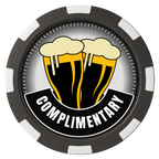 Double Pint 2 Composite Poker Chips - Black / 8 Spot - Back